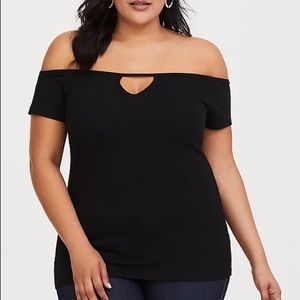 Plus Size Off The Shoulder Cutout Foxy Tee Torrid
